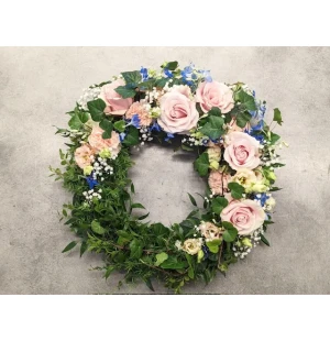 Ljusrosa begravningskrans image