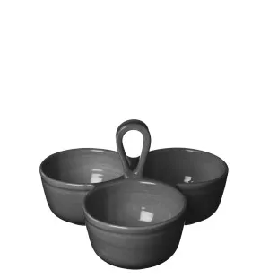 Capri Tredelat serveringsfat svart image