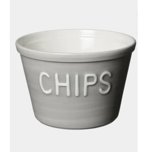 Chipsskål grå med vit text image