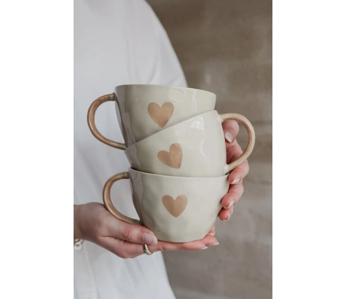 MUGG A LOVELY CUP OF LOVE AND HAPPINESS TAUPE image