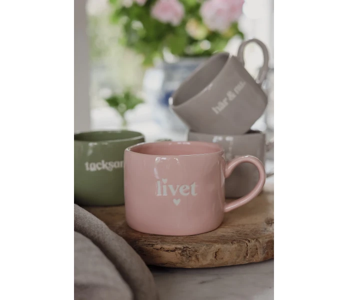 feelgood mugg livet rosa majas cottage kuva