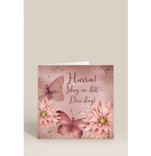 Onnittelukortti – Kukat & perhoset  kuva